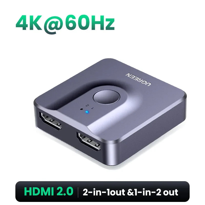 UGREEN HDMI Switch 4K for Xiaomi Mi Box Bi-directional HDMI -compatible Switcher for Xbox PS4 TV Box Splitter HDMI Switcher