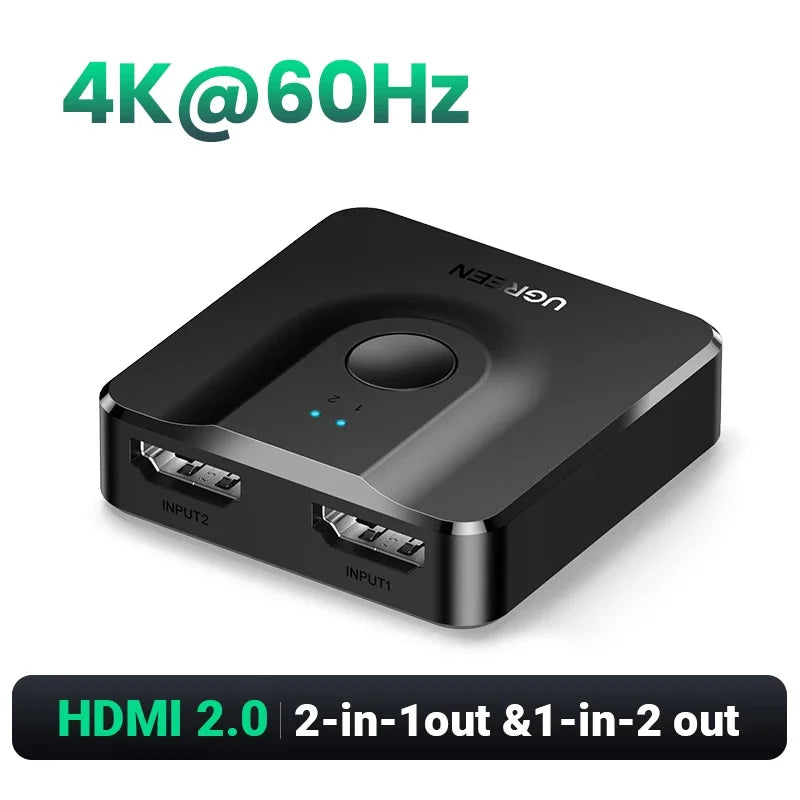 UGREEN HDMI Switch 4K for Xiaomi Mi Box Bi-directional HDMI -compatible Switcher for Xbox PS4 TV Box Splitter HDMI Switcher